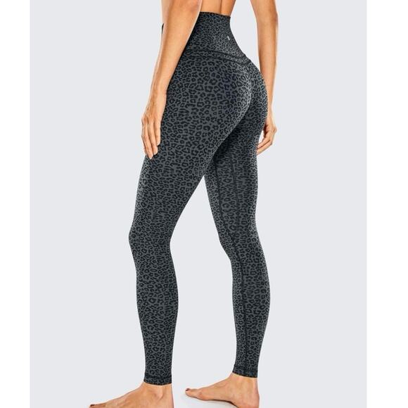 CRZ YOGA‎ Gray Black Leopard Cheetah Print Naked Feeling Active Leggings Size XS - Picture 1 of 11